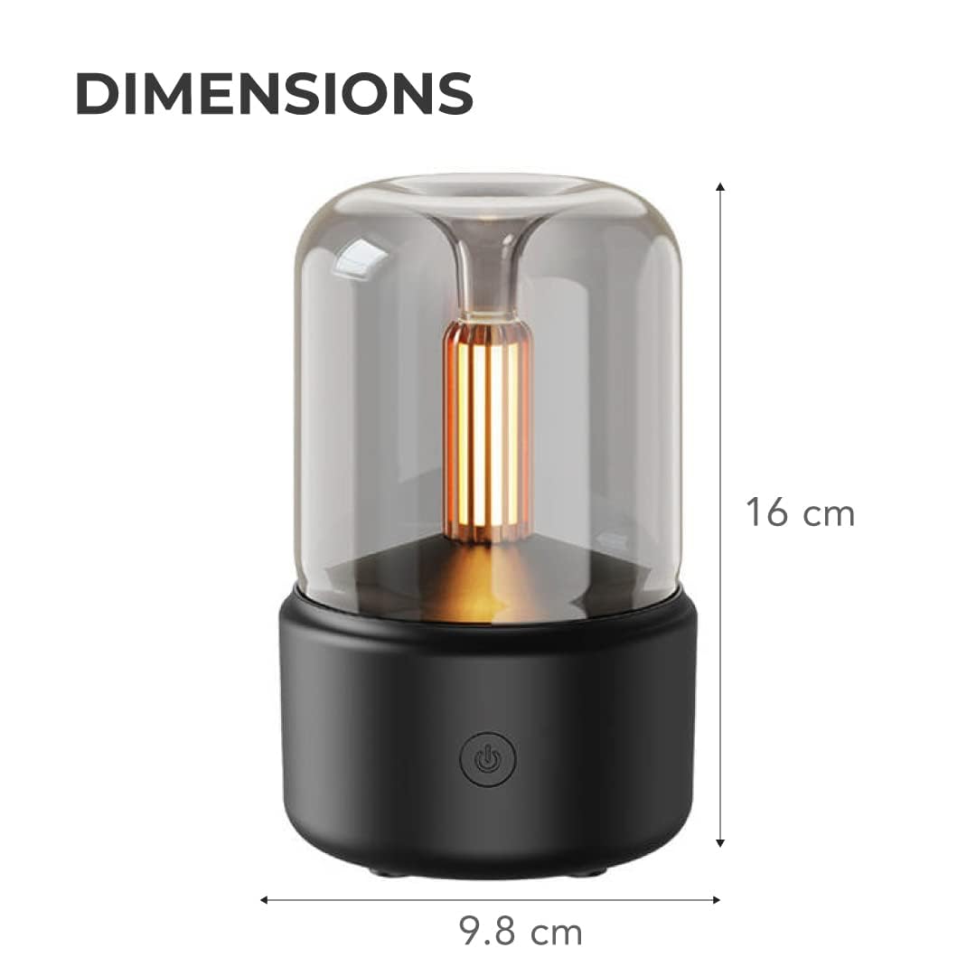 Aroma Diffuser Flame Air Diffuser,Candlelight Humidifier,Portable Essential Oil Diffuser Noiseless Waterless Auto-Off Protection